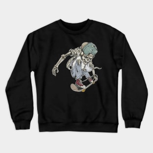 Skateboard skeleton background Crewneck Sweatshirt